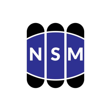 Beyaz arkaplanda NSM harf logosu tasarımı. Yaratıcı modern NSM harf logosu tasarımı. Vektör tasarımı.