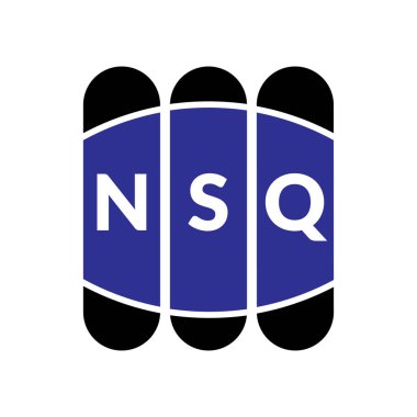 Beyaz arka planda NSQ harfi logo tasarımı. Yaratıcı modern NSQ harf logosu tasarımı. Vektör tasarımı.
