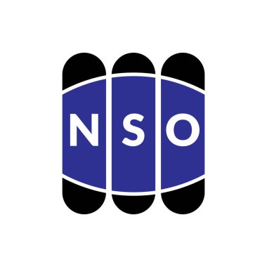 Beyaz arka planda NSO harfi logo tasarımı. Yaratıcı modern NSO harf logosu tasarımı. Vektör tasarımı.