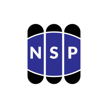 Beyaz arka planda NSP harf logosu tasarımı. Yaratıcı modern NSP harf logosu tasarımı. Vektör tasarımı.
