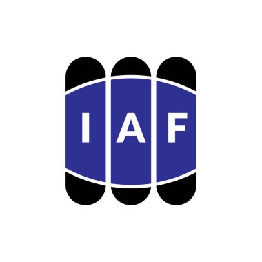 Beyaz arka planda IAF harf logosu tasarımı. Yaratıcı modern IAF harf logosu tasarımı. Vektör tasarımı.