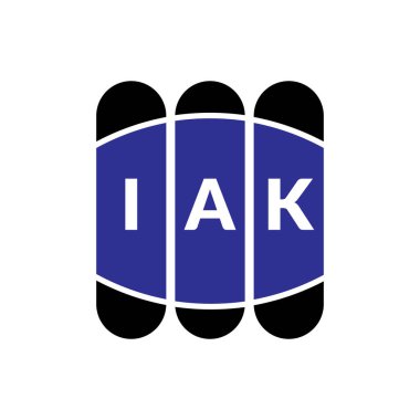 Beyaz arka planda IAK harf logosu tasarımı. Yaratıcı modern IAK harf logosu tasarımı. Vektör tasarımı.