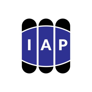 Beyaz arkaplanda IAP harf logosu tasarımı. Yaratıcı modern IAP harf logosu tasarımı. Vektör tasarımı.