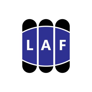Beyaz arka planda LAF harf logosu tasarımı. Yaratıcı modern LAF harf logosu tasarımı. Vektör tasarımı.