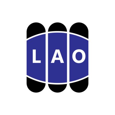 Beyaz arka planda LAO harfi logo tasarımı. Yaratıcı modern LAO harf logosu tasarımı. Vektör tasarımı.
