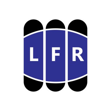 Beyaz arka planda LFR harf logosu tasarımı. Yaratıcı modern LFR harf logosu tasarımı. Vektör tasarımı.