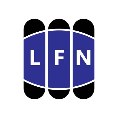 Beyaz arka planda LFN harf logosu tasarımı. Yaratıcı modern LFN harf logosu tasarımı. Vektör tasarımı.