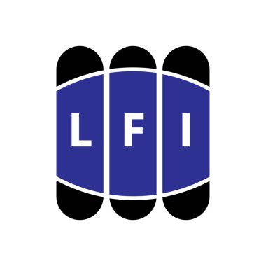 Beyaz arka planda LFI harf logosu tasarımı. Yaratıcı modern LFI harf logosu tasarımı. Vektör tasarımı.