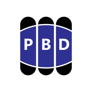 Beyaz arka planda PBD harf logosu tasarımı. Yaratıcı modern PBD harf logosu tasarımı. Vektör tasarımı.