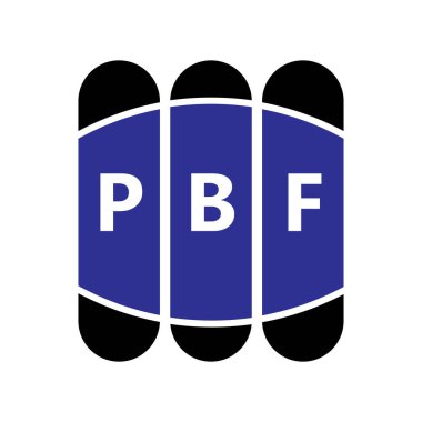 Beyaz arkaplanda PBF harf logosu tasarımı. Yaratıcı modern PBF harf logosu tasarımı. Vektör tasarımı.