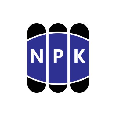 Beyaz arka planda NPK harf logosu tasarımı. Yaratıcı modern NPK harf logosu tasarımı. Vektör tasarımı.