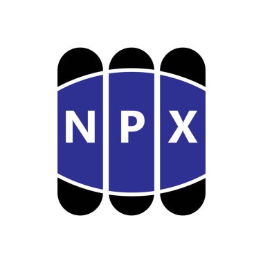 Beyaz arka planda NPX harfli logo tasarımı. Yaratıcı modern NPX harf logosu tasarımı. Vektör tasarımı.