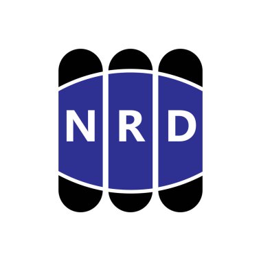 Beyaz arka planda NRD harf logosu tasarımı. Yaratıcı modern NRD harf logosu tasarımı. Vektör tasarımı.