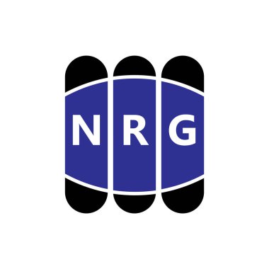 Beyaz arka planda NRG harf logosu tasarımı. Yaratıcı modern NRG harf logosu tasarımı. Vektör tasarımı.
