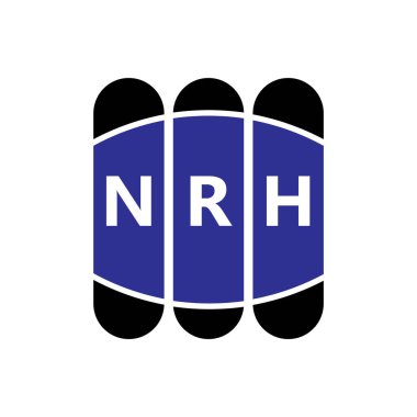Beyaz arka planda NRH harf logosu tasarımı. Yaratıcı modern NRH harf logosu tasarımı. Vektör tasarımı.