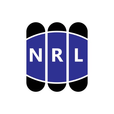 Beyaz arka planda NRL harf logosu tasarımı. Yaratıcı modern NRL harf logosu tasarımı. Vektör tasarımı.
