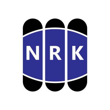 Beyaz arka planda NRK harf logosu tasarımı. Yaratıcı modern NRK harf logosu tasarımı. Vektör tasarımı.