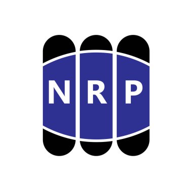 Beyaz arka planda NRP harf logosu tasarımı. Yaratıcı modern NRP harf logosu tasarımı. Vektör tasarımı.