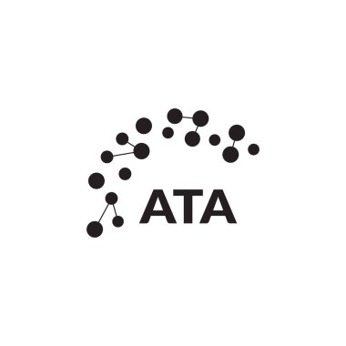 Beyaz arka planda ATA harf logosu tasarımı. Yaratıcı modern ATA harf logosu tasarımı. Vektör tasarımı.