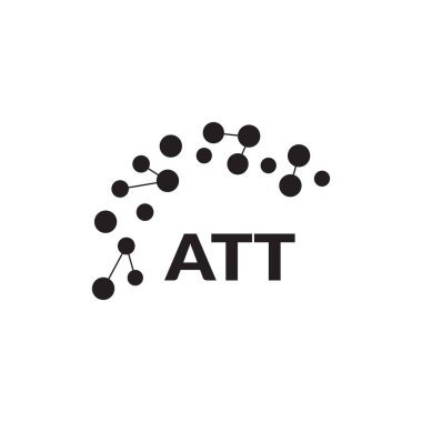 Beyaz arka planda ATT harfi logo tasarımı. Yaratıcı modern ATT harf logosu tasarımı. Vektör tasarımı.
