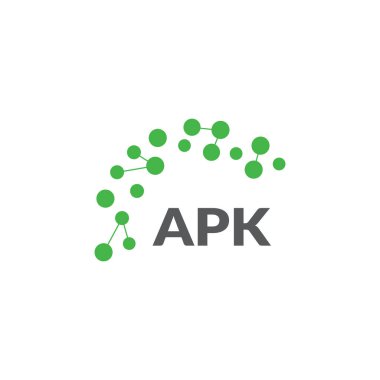 Beyaz arka planda APK harf logosu tasarımı. Yaratıcı modern APK harf logosu tasarımı. Vektör tasarımı.