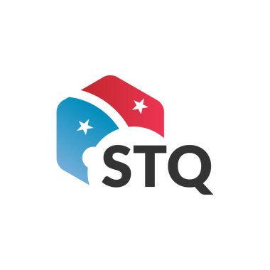 Beyaz arka planda STQ harfi logo tasarımı. Yaratıcı modern STQ harf logosu tasarımı. Vektör tasarımı.