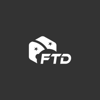 Beyaz arka planda FTD harf logosu tasarımı. Yaratıcı modern FTD harf logosu tasarımı. Vektör tasarımı.