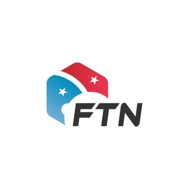 Beyaz arka planda FTN harf logosu tasarımı. Yaratıcı modern FTN harf logosu tasarımı. Vektör tasarımı.