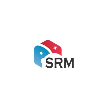 Beyaz arkaplanda SRM harf logosu tasarımı. Yaratıcı modern SRM harf logosu tasarımı. Vektör tasarımı.