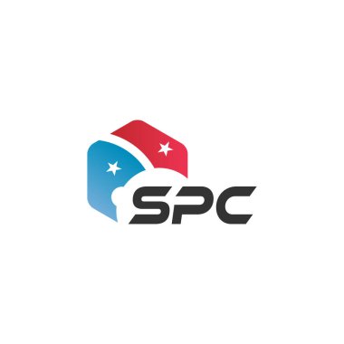 Beyaz arkaplanda SPC harf logosu tasarımı. Yaratıcı modern SPC harf logosu tasarımı. Vektör tasarımı.