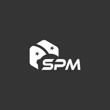 Beyaz arkaplanda SPM harf logosu tasarımı. Yaratıcı modern SPM harf logosu tasarımı. Vektör tasarımı.