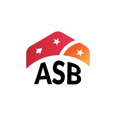 Beyaz arka planda ASB harfi logo tasarımı. Yaratıcı modern ASB harf logosu tasarımı. Vektör tasarımı.