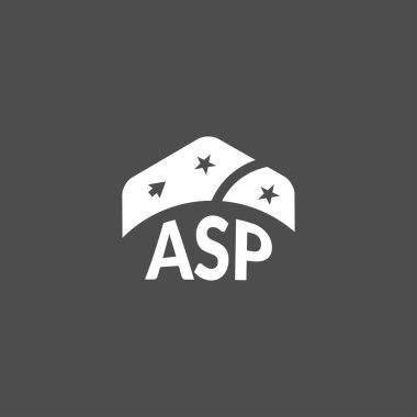Beyaz arkaplanda ASP harf logosu tasarımı. Yaratıcı modern ASP harf logosu tasarımı. Vektör tasarımı.