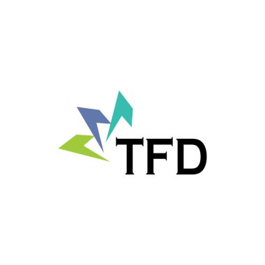 Beyaz arka planda TFD harf logosu tasarımı. Yaratıcı modern TFD harf logosu tasarımı. Vektör tasarımı.