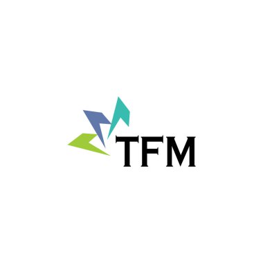 Beyaz arkaplanda TFM harf logosu tasarımı. Yaratıcı modern TFM harf logosu tasarımı. Vektör tasarımı.