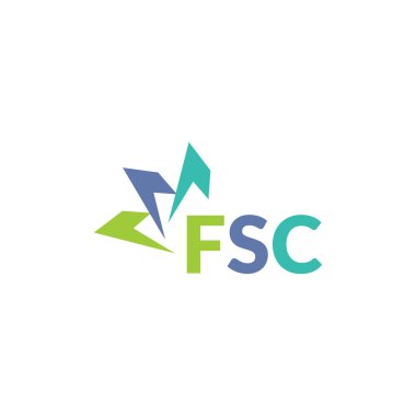 Beyaz arka planda FSC harf logosu tasarımı. Yaratıcı modern FSC harf logosu tasarımı. Vektör tasarımı.