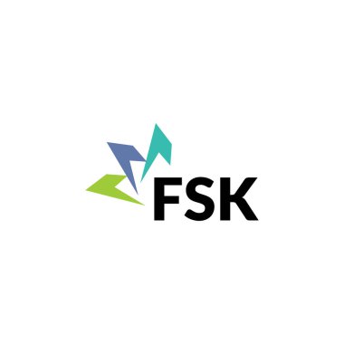 Beyaz arkaplanda FSK harf logosu tasarımı. Yaratıcı modern FSK harf logosu tasarımı. Vektör tasarımı.