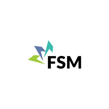 Beyaz arkaplanda FSM harf logosu tasarımı. Yaratıcı modern FSM harf logosu tasarımı. Vektör tasarımı.