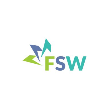 Beyaz arka planda FSW harf logosu tasarımı. Yaratıcı modern FSW harf logosu tasarımı. Vektör tasarımı.