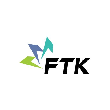 Beyaz arka planda FTK harf logosu tasarımı. Yaratıcı modern FTK harf logosu tasarımı. Vektör tasarımı.