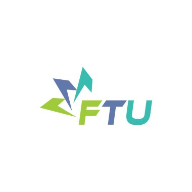 Beyaz arka planda FTU harf logosu tasarımı. Yaratıcı modern FTU harf logosu tasarımı. Vektör tasarımı.