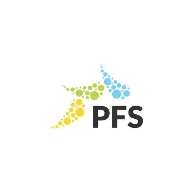 Beyaz arka planda PFS harf logosu tasarımı. Yaratıcı modern PFS harf logosu tasarımı. Vektör tasarımı.