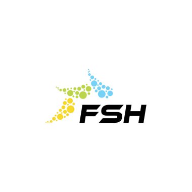 Beyaz arkaplanda FSH harf logosu tasarımı. Yaratıcı modern FSH harf logosu tasarımı. Vektör tasarımı.