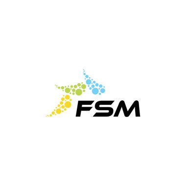 Beyaz arkaplanda FSM harf logosu tasarımı. Yaratıcı modern FSM harf logosu tasarımı. Vektör tasarımı.
