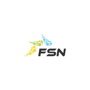 Beyaz arka planda FSN harf logosu tasarımı. Yaratıcı modern FSN harf logosu tasarımı. Vektör tasarımı.
