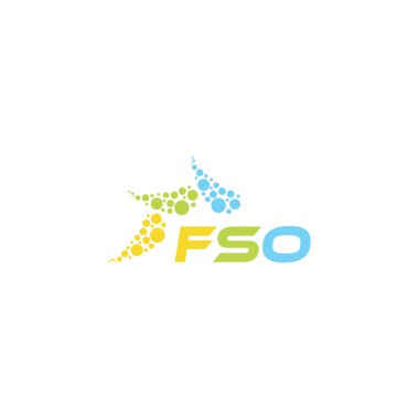 Beyaz arka planda FSO harfi logo tasarımı. Yaratıcı modern FSO harf logosu tasarımı. Vektör tasarımı.