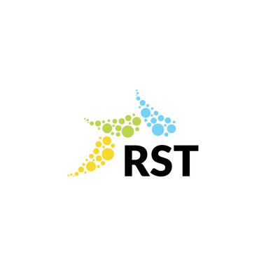 Beyaz arka planda RST harfi logo tasarımı. Yaratıcı modern RST harf logosu tasarımı. Vektör tasarımı.