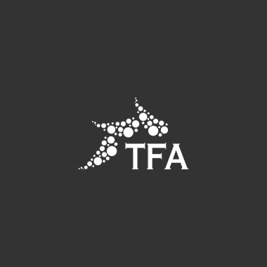 Beyaz arka planda TFA harf logosu tasarımı. Yaratıcı modern TFA harf logosu tasarımı. Vektör tasarımı.