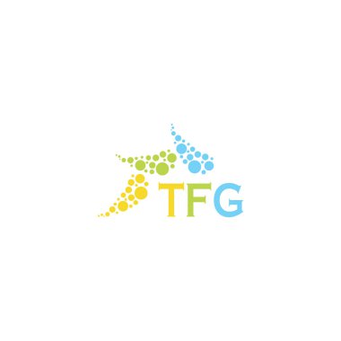 Beyaz arka planda TFG harf logosu tasarımı. Yaratıcı modern TFG harf logosu tasarımı. Vektör tasarımı.
