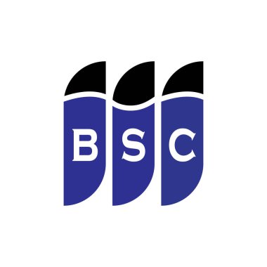 Beyaz arka planda BSC harfi logo tasarımı. Yaratıcı modern BSC harf logosu tasarımı. Vektör tasarımı.